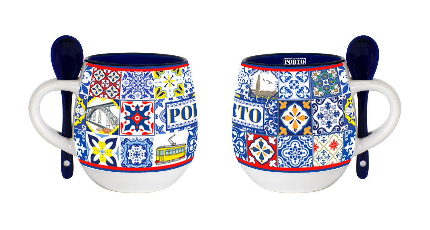 Caneca em Cerâmica 11cm - Porto - HR-014-4