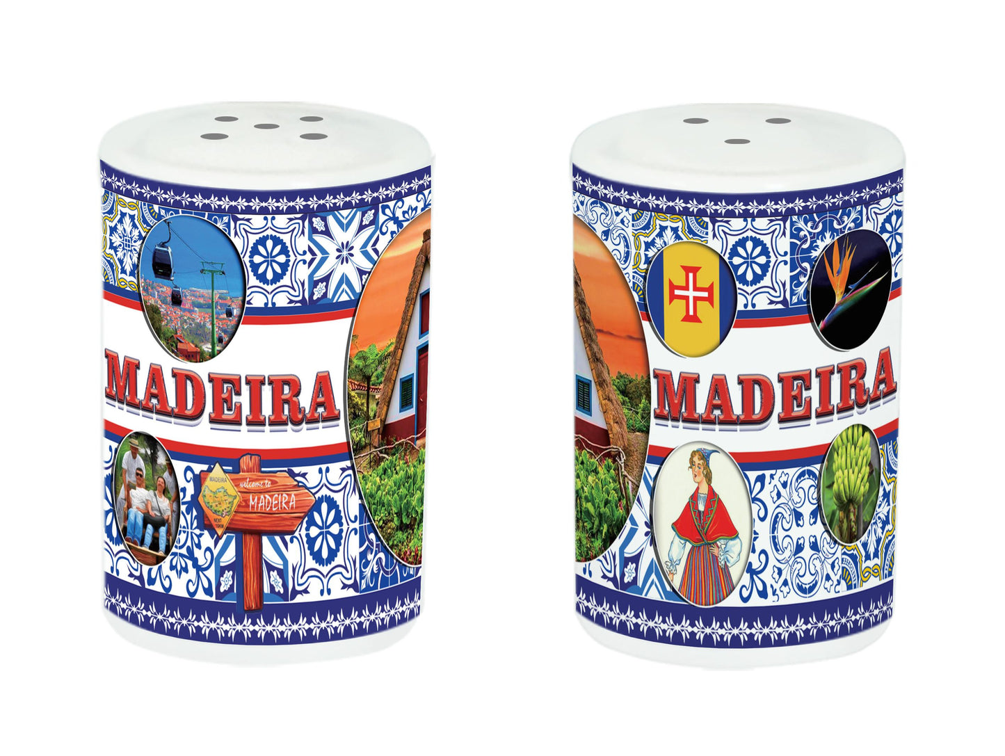 Saleiros de Porcelana 8cm 2 em 1 - Madeira - HR-010-3