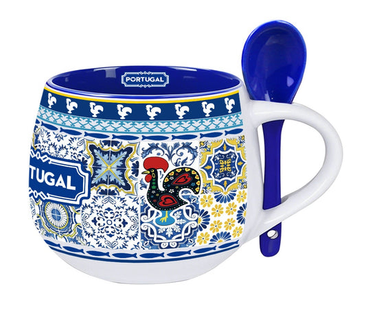 Caneca c/ Colher de Cerâmica - 6cm - Portugal HR-015-6