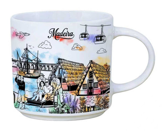Caneca em Cerâmica - 9cm - Madeira HR-022-5