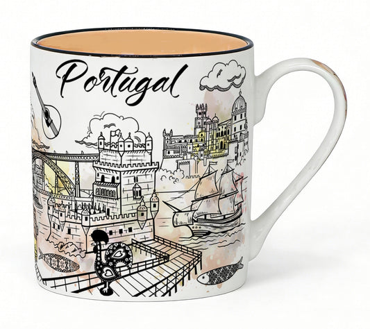 Caneca em Porcelana - 9,5cm - Portugal HR-026-1
