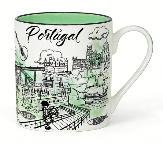 Caneca em Porcelana - 9,5cm - Portugal HR-026-2