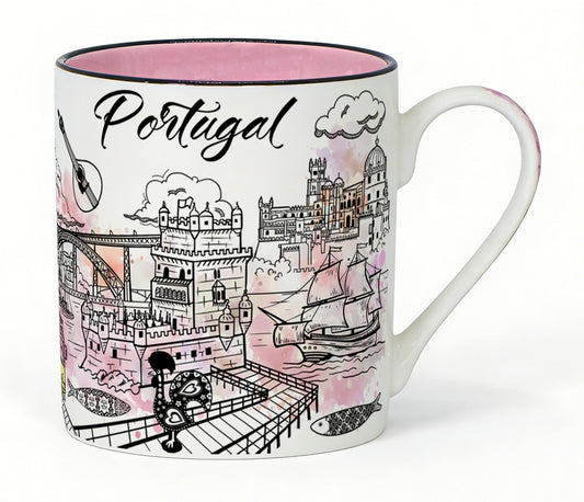 Caneca em Porcelana - 9,5cm - Portugal HR-026-3