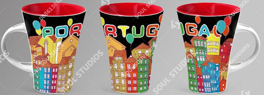 Caneca de Cerâmica c/Colher 12cm - Portugal - YC33415C