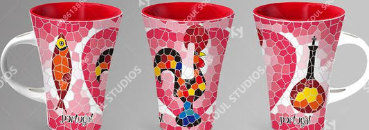 Caneca de Cerâmica c/Colher 7*10cm - Portugal - YC33423C