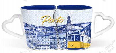 Caneca Dupla em Cerâmica 26*9cm - Porto - GY2008-21