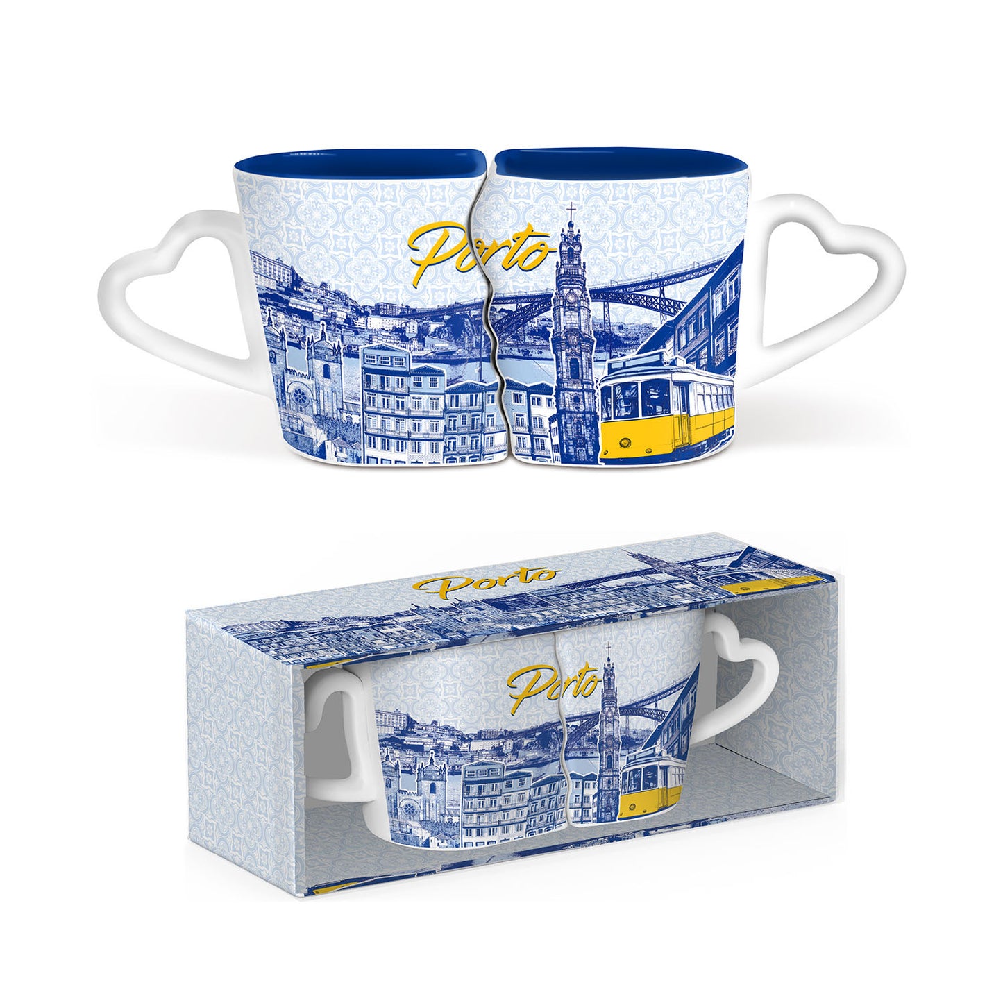 Caneca Dupla em Cerâmica 26*9cm - Porto - GY2008-21