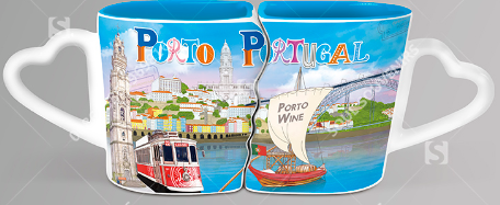 Caneca Duplo Cerâmica 21*8cm - Portugal - YC33409C