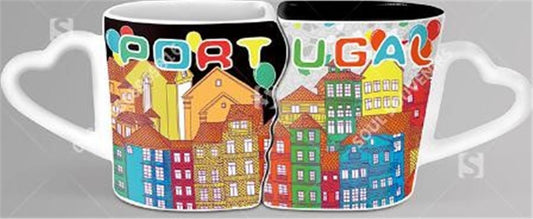 Caneca Duplo Cerâmica 21*8cm - Portugal - YC33411C