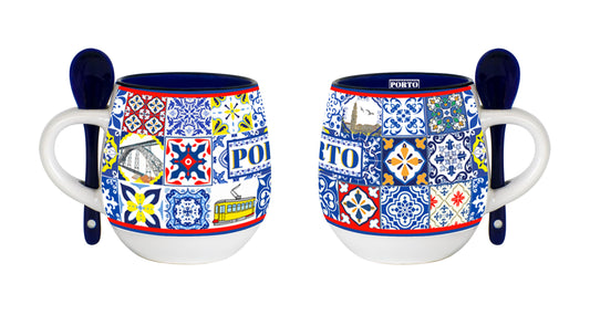 Caneca em Cerâmica 11cm - Porto - HR-014-4