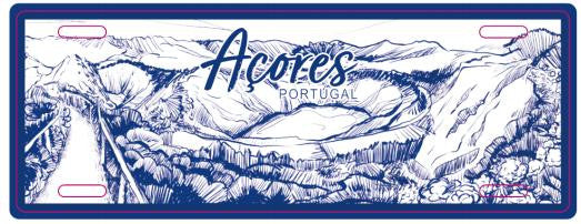 Chapa de Matricula 12*33cm - Açores - GY3001-39