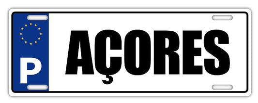 Chapa de Matricula 12x33cm - Açores