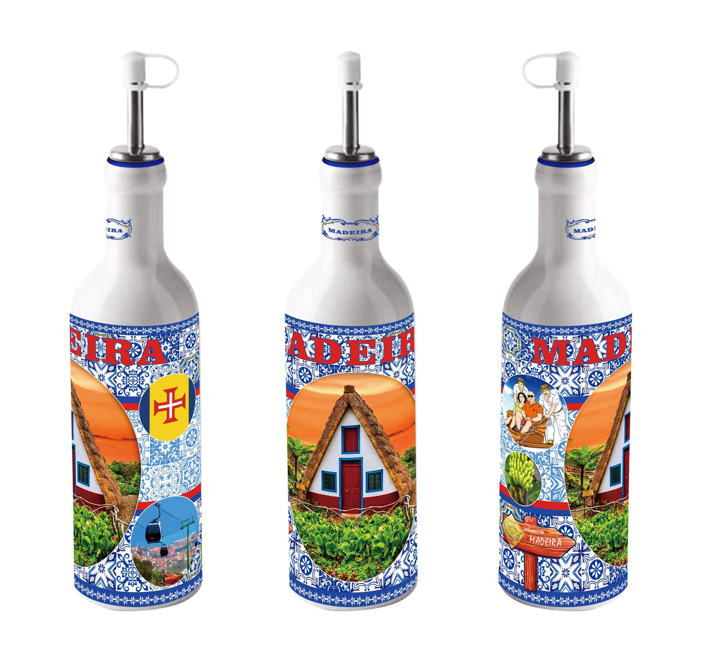 Garrafa Cerâmica 19cm - Madeira - HR-020-3