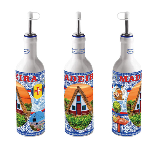 Garrafa Cerâmica 19cm - Madeira - HR-020-3