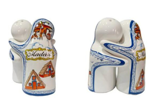 Saleiros Cerâmica 10cm 2 em 1 - Madeira - 37044-6